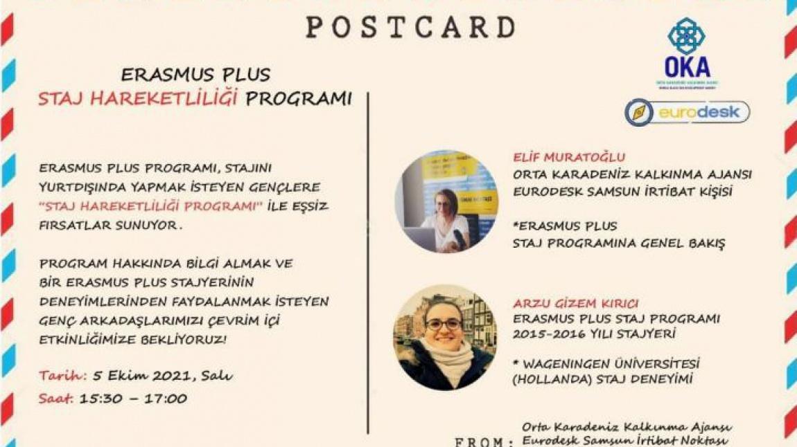 Erasmus Plus Staj Hareketliliği Programı Çevrim içi Bilgilendirme Toplantısı.